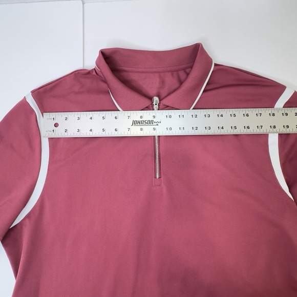 Maelreg Men's Performance‎ Golf Polo  Shirt Burgundy/White Short Sleeve 2XL - Picture 11 of 16